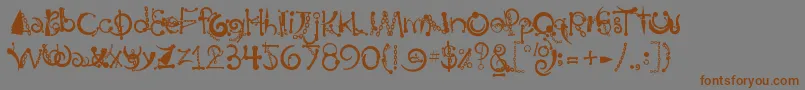 Шрифт BodyPiercingChains – коричневые шрифты на сером фоне