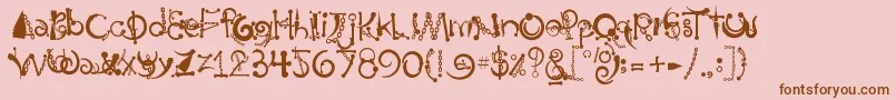 BodyPiercingChains-fontti – ruskeat fontit vaaleanpunaisella taustalla