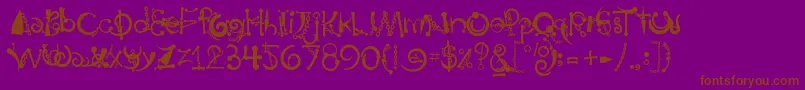 Шрифт BodyPiercingChains – коричневые шрифты на фиолетовом фоне