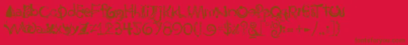Czcionka BodyPiercingChains – brązowe czcionki na czerwonym tle