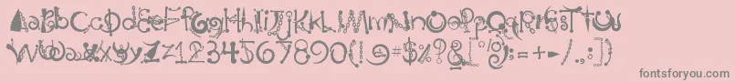 BodyPiercingChains-fontti – harmaat kirjasimet vaaleanpunaisella taustalla