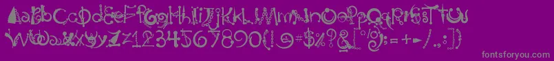 フォントBodyPiercingChains – 紫の背景に灰色の文字