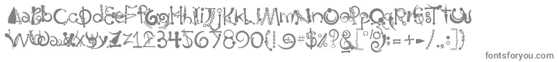 フォントBodyPiercingChains – 白い背景に灰色の文字