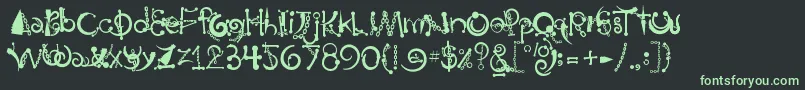 フォントBodyPiercingChains – 黒い背景に緑の文字