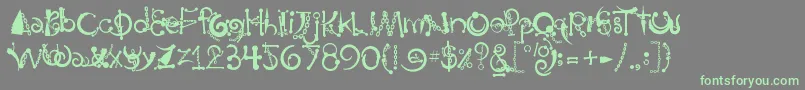 BodyPiercingChains Font – Green Fonts on Gray Background