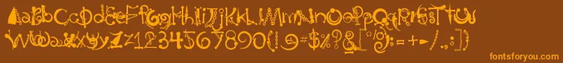 Шрифт BodyPiercingChains – оранжевые шрифты на коричневом фоне