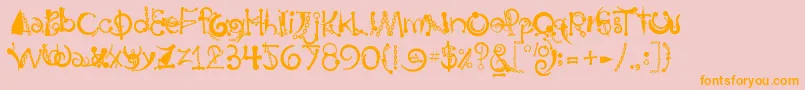 BodyPiercingChains-Schriftart – Orangefarbene Schriften auf rosa Hintergrund