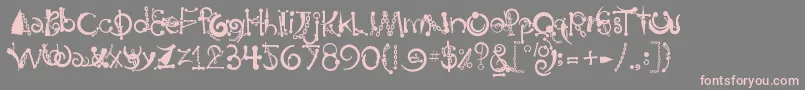 Шрифт BodyPiercingChains – розовые шрифты на сером фоне
