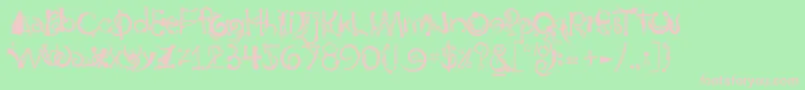 BodyPiercingChains-Schriftart – Rosa Schriften auf grünem Hintergrund