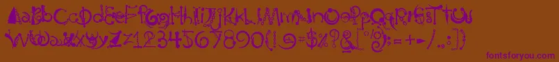 BodyPiercingChains-fontti – violetit fontit ruskealla taustalla