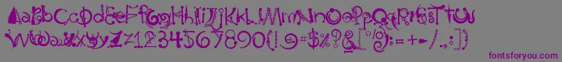 Шрифт BodyPiercingChains – фиолетовые шрифты на сером фоне