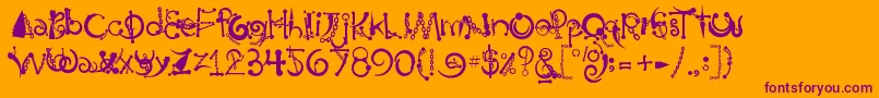 Шрифт BodyPiercingChains – фиолетовые шрифты на оранжевом фоне