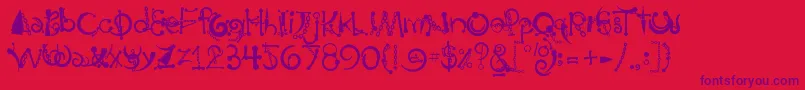 BodyPiercingChains-Schriftart – Violette Schriften auf rotem Hintergrund