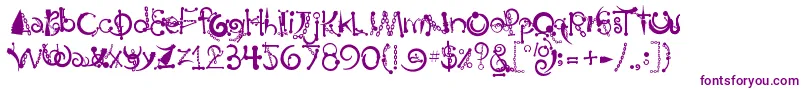 BodyPiercingChains-Schriftart – Violette Schriften auf weißem Hintergrund