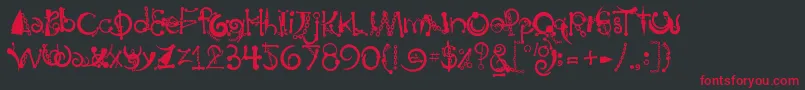 BodyPiercingChains Font – Red Fonts on Black Background