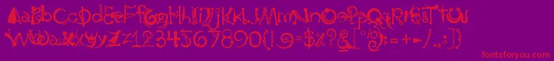 BodyPiercingChains-Schriftart – Rote Schriften auf violettem Hintergrund