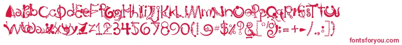 BodyPiercingChains-fontti – punaiset fontit valkoisella taustalla