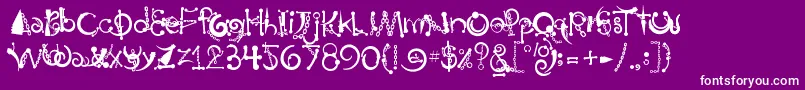 フォントBodyPiercingChains – 紫の背景に白い文字
