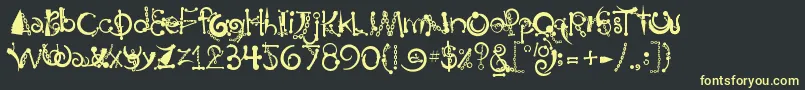 BodyPiercingChains-fontti – keltaiset fontit mustalla taustalla