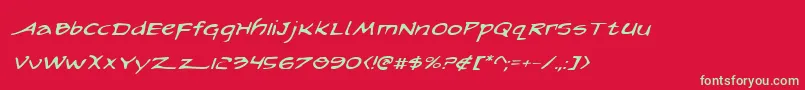 Ariloneiフォントについての詳細 フォントArilonei – 赤い背景に緑の文字