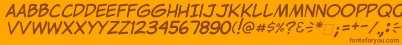 ClemItalic Font – Brown Fonts on Orange Background