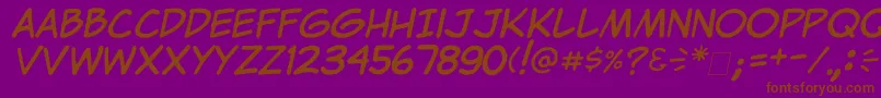 ClemItalic Font – Brown Fonts on Purple Background