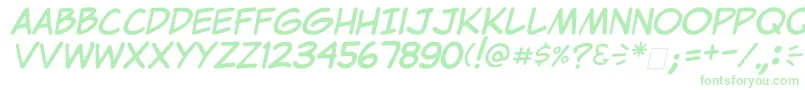 ClemItalic Font – Green Fonts on White Background