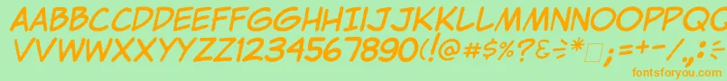 ClemItalic Font – Orange Fonts on Green Background