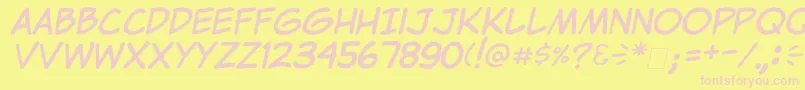 ClemItalic Font – Pink Fonts on Yellow Background