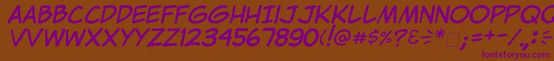 ClemItalic Font – Purple Fonts on Brown Background