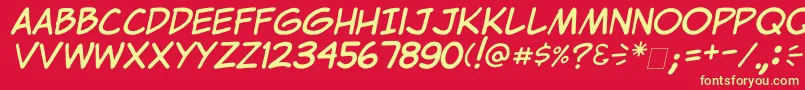 ClemItalic Font – Yellow Fonts on Red Background