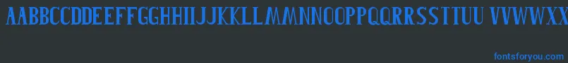 Roblefont-Schriftart – Blaue Schriften auf schwarzem Hintergrund