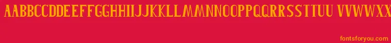 Roblefont-Schriftart – Orangefarbene Schriften auf rotem Hintergrund