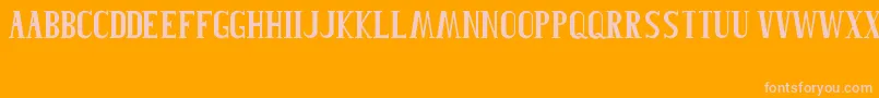 Roblefont-fontti – vaaleanpunaiset fontit oranssilla taustalla