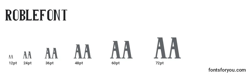 Roblefont Font Sizes