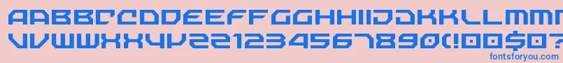 NechaoSharp-Schriftart – Blaue Schriften auf rosa Hintergrund