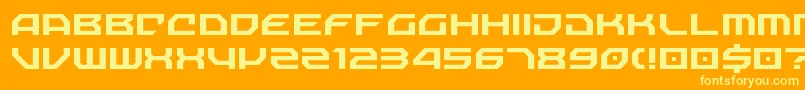 Fonte NechaoSharp – fontes amarelas em um fundo laranja