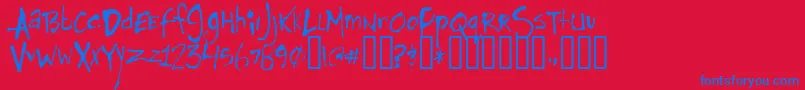 Horse Font – Blue Fonts on Red Background