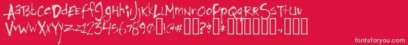 Horse Font – Pink Fonts on Red Background