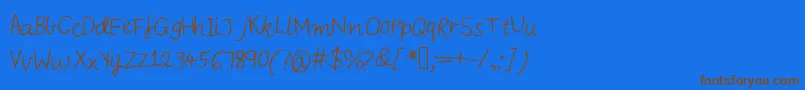 Iysnobodysperfect Font – Brown Fonts on Blue Background