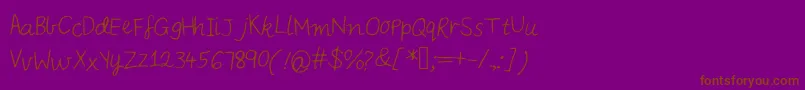 Iysnobodysperfect Font – Brown Fonts on Purple Background