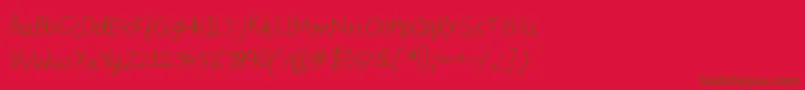 Iysnobodysperfect Font – Brown Fonts on Red Background