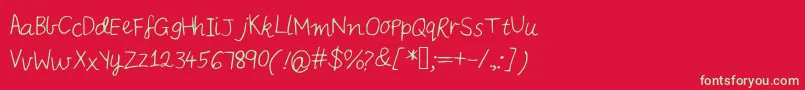 Iysnobodysperfect Font – Green Fonts on Red Background