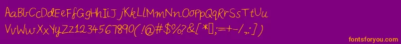 Iysnobodysperfect Font – Orange Fonts on Purple Background