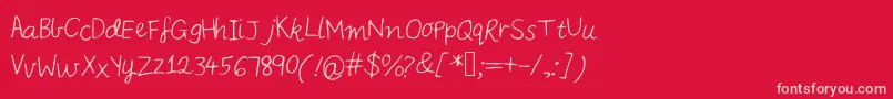 Iysnobodysperfect Font – Pink Fonts on Red Background