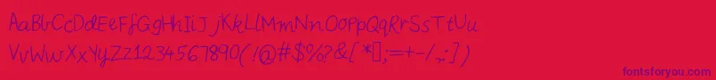 Iysnobodysperfect Font – Purple Fonts on Red Background