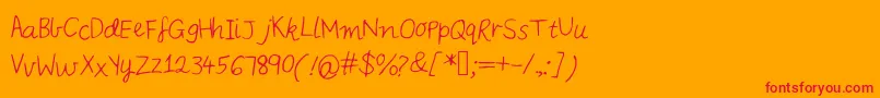 Iysnobodysperfect Font – Red Fonts on Orange Background