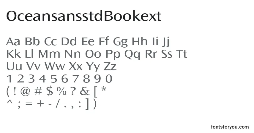 Шрифт OceansansstdBookext – алфавит, цифры, специальные символы
