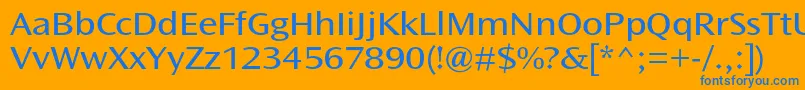 フォントOceansansstdBookext – オレンジの背景に青い文字