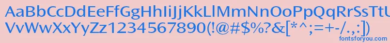 フォントOceansansstdBookext – ピンクの背景に青い文字